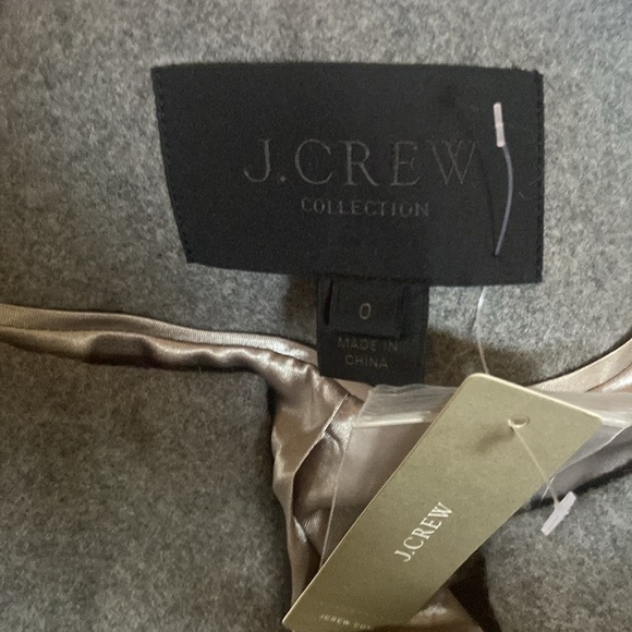 J.Crew Collection Embellished Cocoon Coat in Gray Beaded Wool Topcoat Sz 0 NEW - Picture 8 of 10